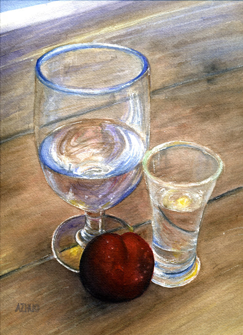 Watercolor - Glass & Plum  (11x14)