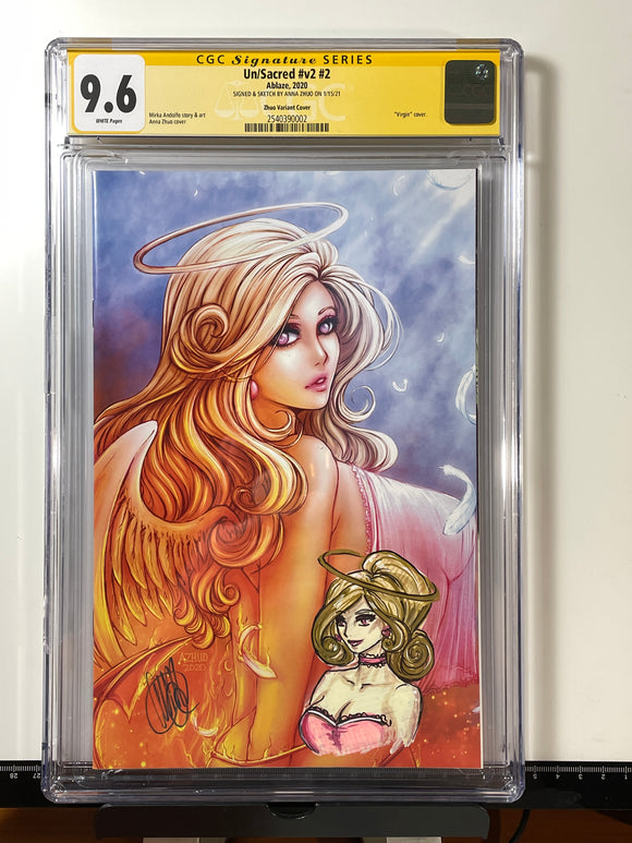 CGC SS 9.6 Unsacred #2 Signed + Remarqued