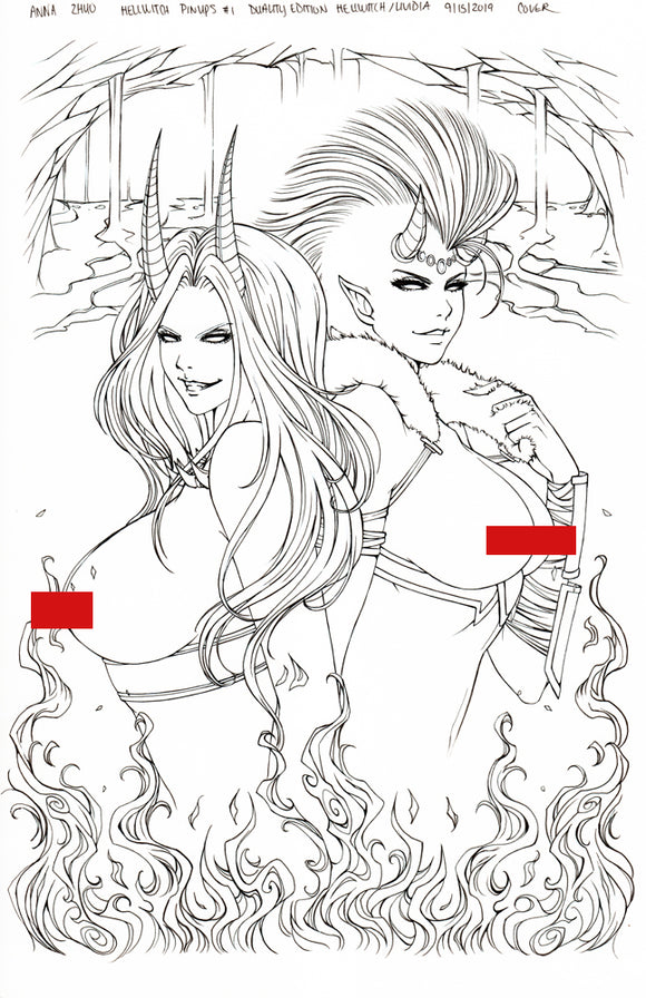 Hellwitch: Pin Up #1 Duality Edition Lividia Original (Cover - Ink)